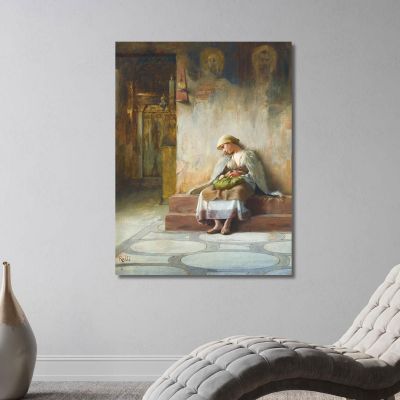 Young Girl Sleeping In A Church Theodoros Ralli trl43 canvas print 