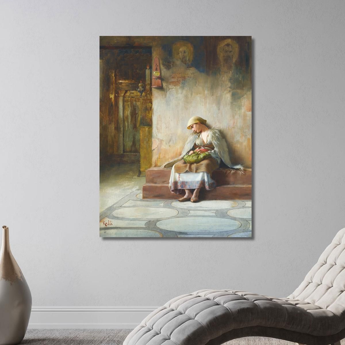 Young Girl Sleeping In A Church Theodoros Ralli trl43 canvas print 