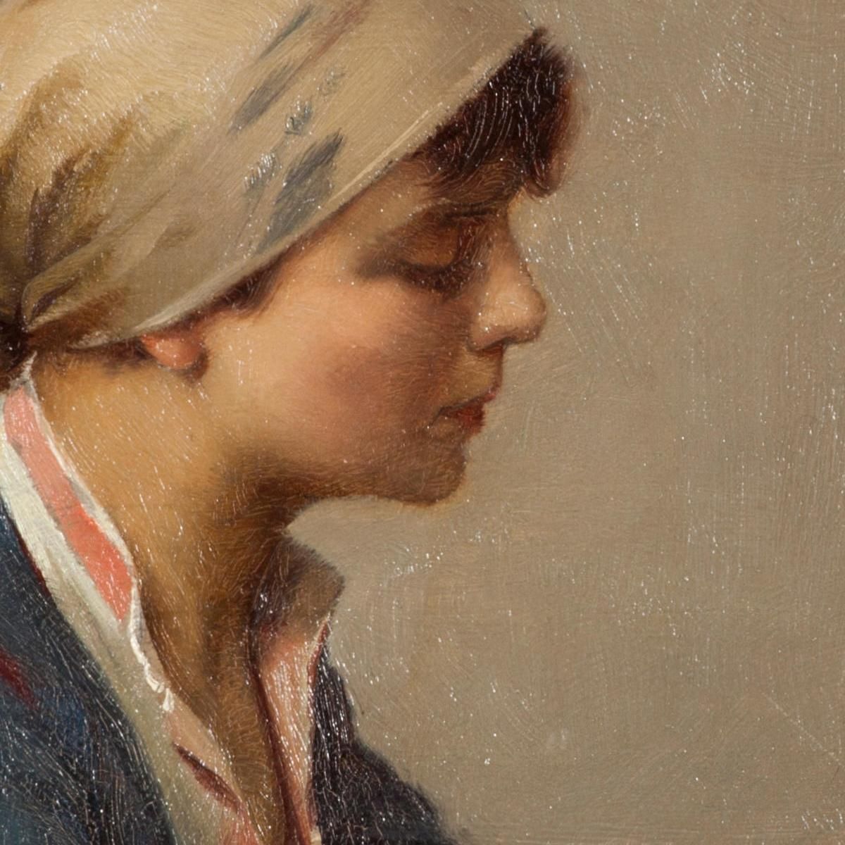 Young Girl Weaving Willow Branches Theodoros Ralli trl44 canvas print