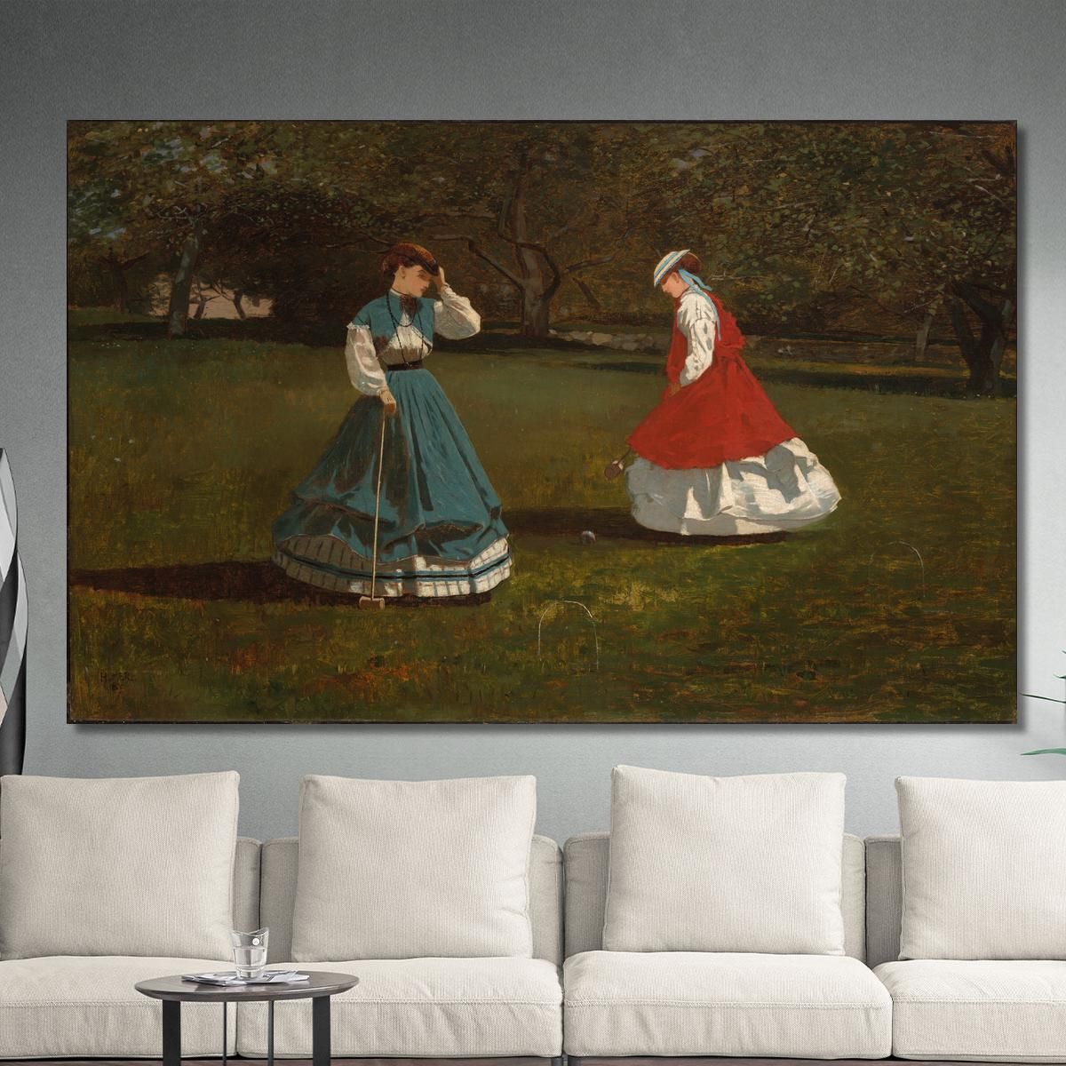 A Game OfﾠCroquet Winslow Homer whm5 canvas print 