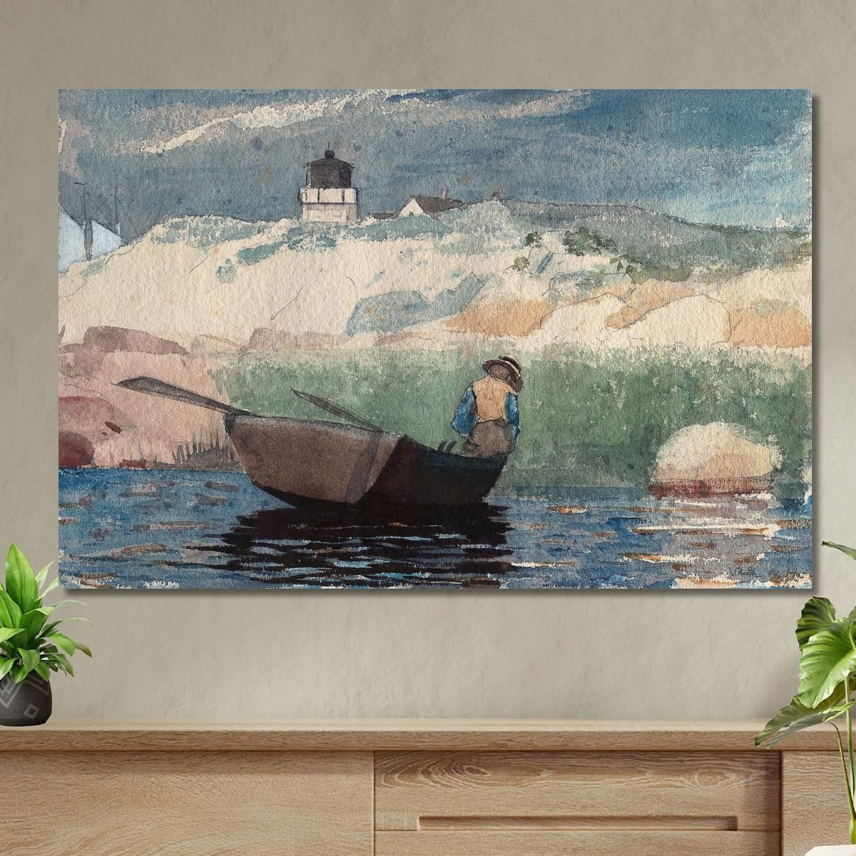 Boy In Boat Gloucester Winslow Homer whm29 canvas print 