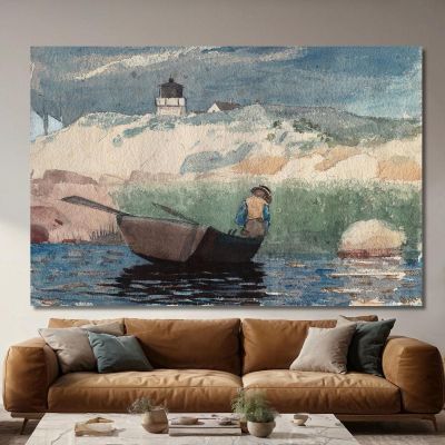 Boy In Boat Gloucester Winslow Homer whm29 canvas print 