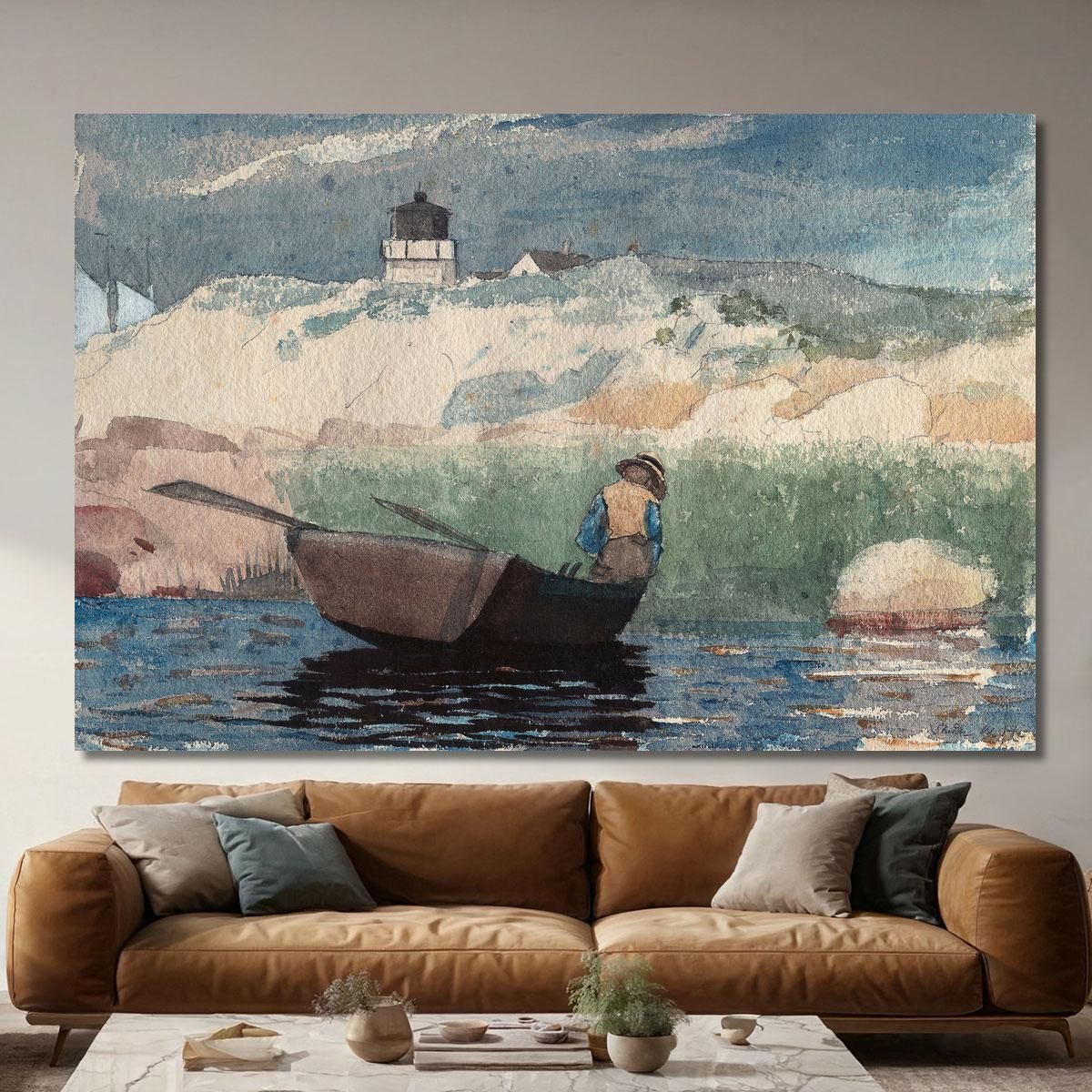 Boy In Boat Gloucester Winslow Homer whm29 canvas print 