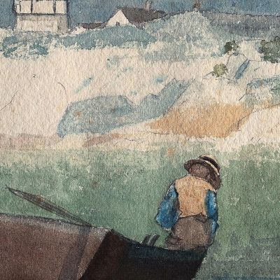 Boy In Boat Gloucester Winslow Homer whm29 canvas print