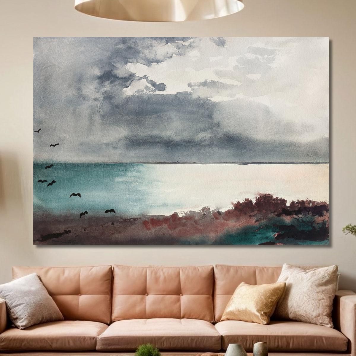Breaking Storm Coast Of Maine Winslow Homer whm36 canvas print 
