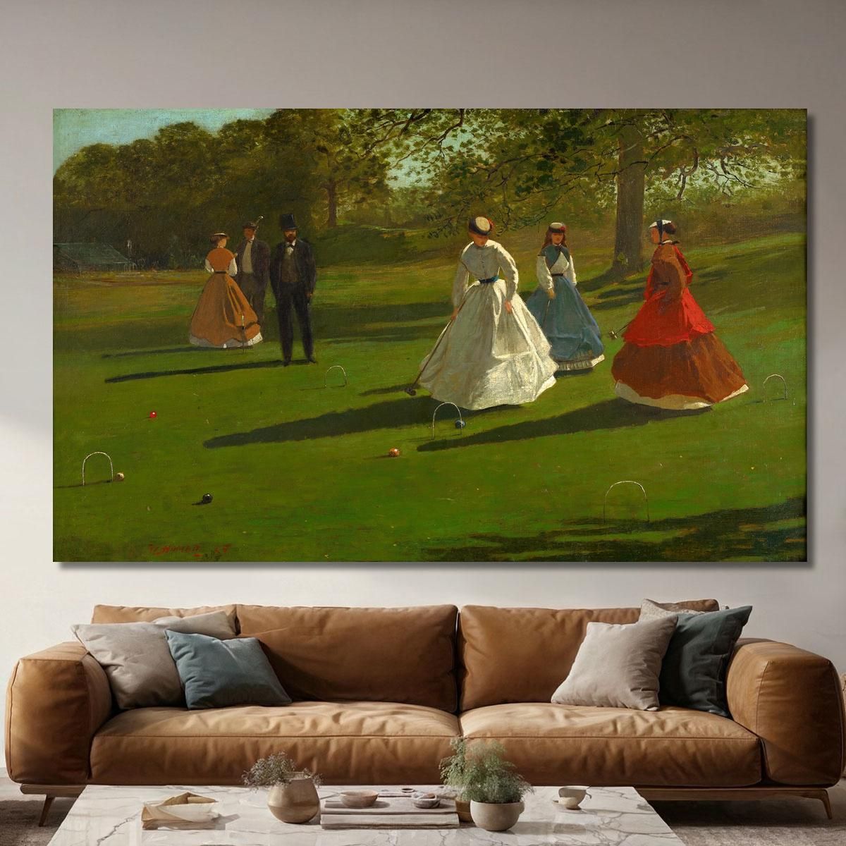Croquet Players Winslow Homer whm46 canvas print 