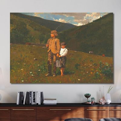 Crossing The Pasture Winslow Homer whm48 canvas print 