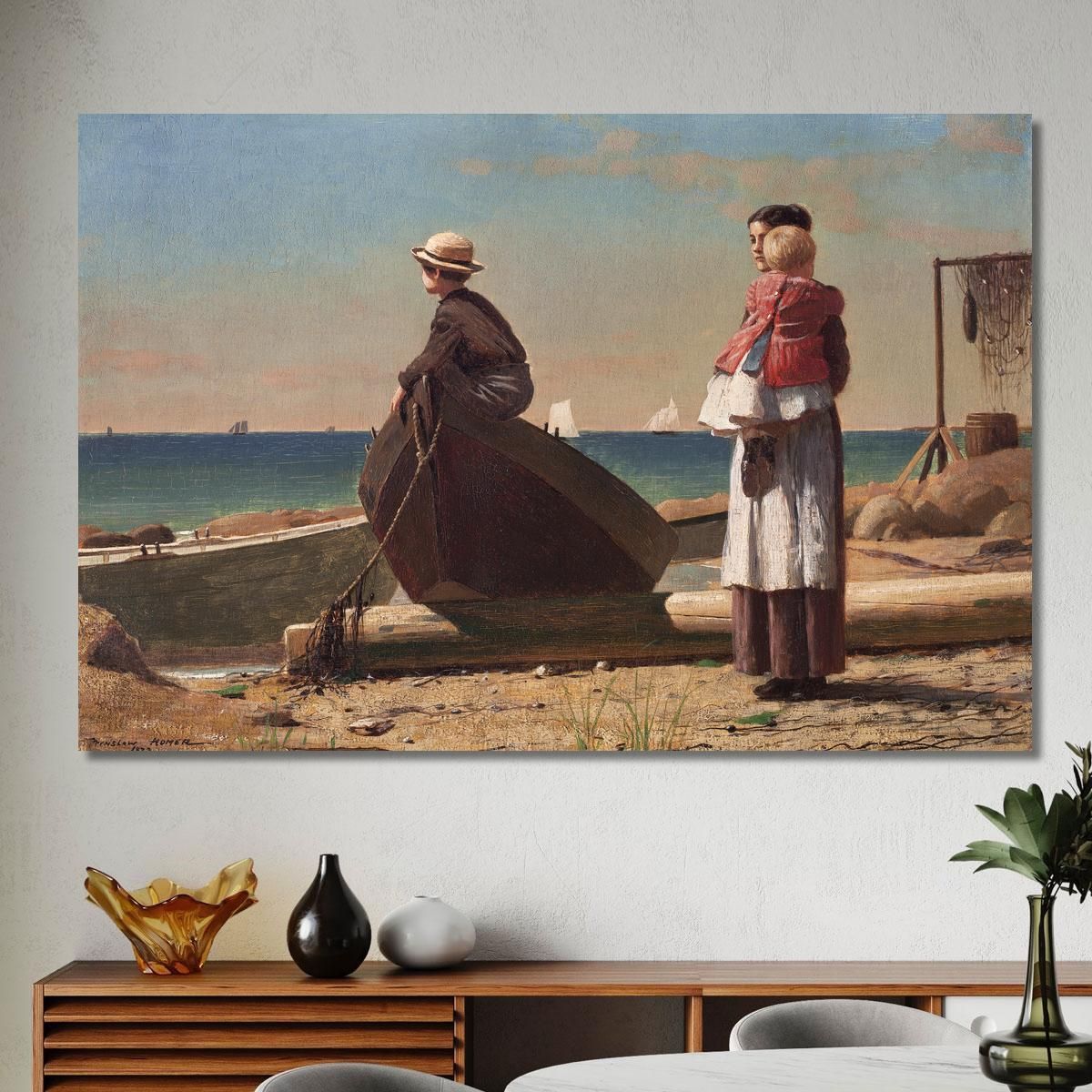Dad'S Coming Winslow Homer whm49 canvas print 