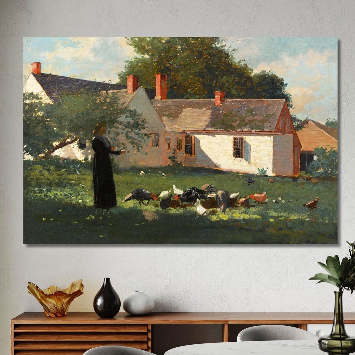 Farmyard Scene Winslow Homer whm60 canvas print 