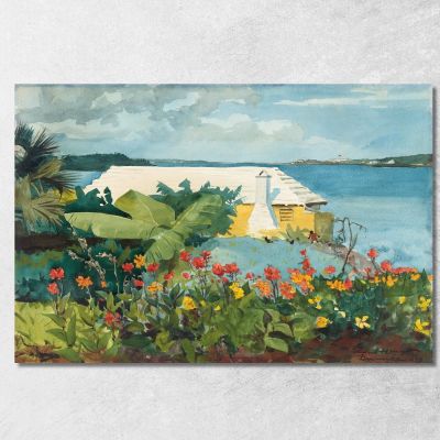 Flower Garden And Bungalow Bermuda Winslow Homer whm66 canvas print 