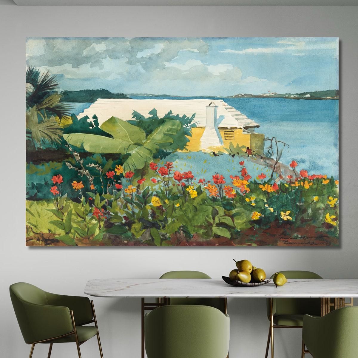 Flower Garden And Bungalow Bermuda Winslow Homer whm66 canvas print 