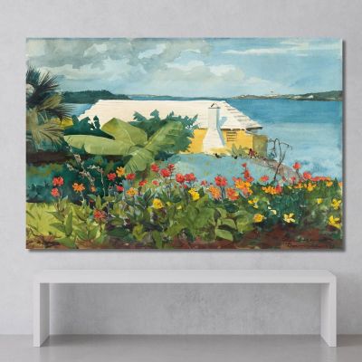 Flower Garden And Bungalow Bermuda Winslow Homer whm66 canvas print 