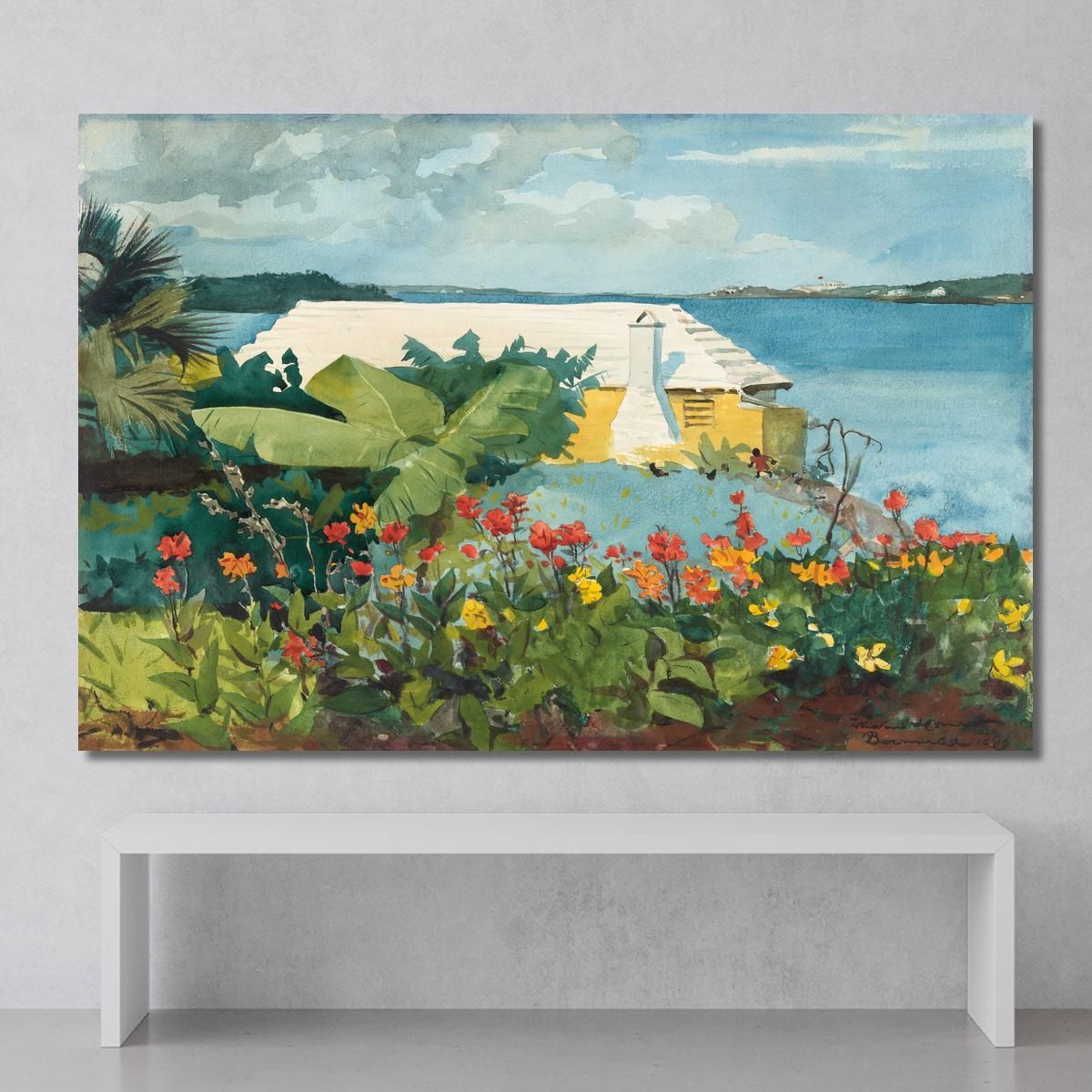 Flower Garden And Bungalow Bermuda Winslow Homer whm66 canvas print 