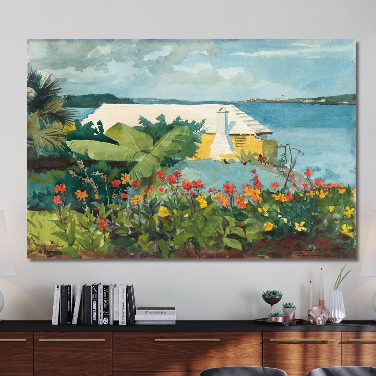 Flower Garden And Bungalow Bermuda Winslow Homer whm66 canvas print 