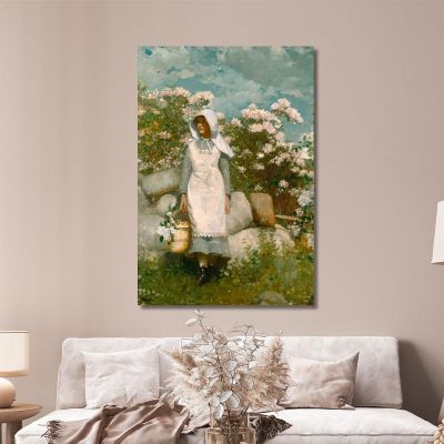 Girl And Laurel Winslow Homer whm72 canvas print 