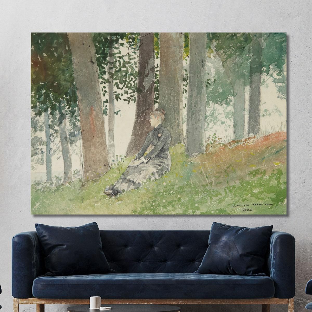 Girl Seated In A Grove Winslow Homer whm76 canvas print 