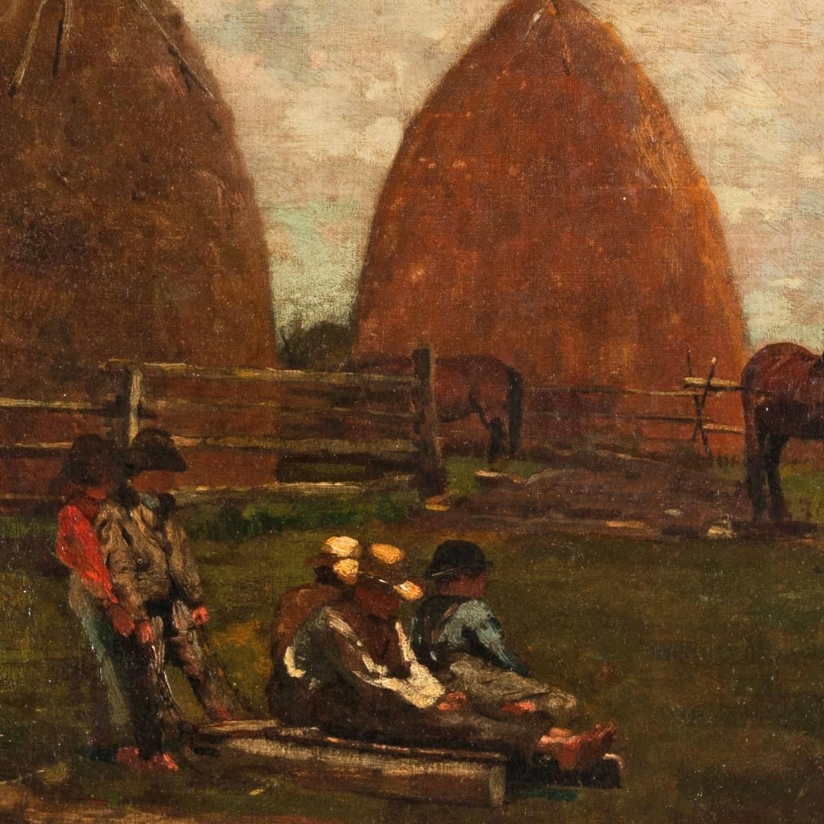 Haystacks And Children Winslow Homer whm85 canvas print