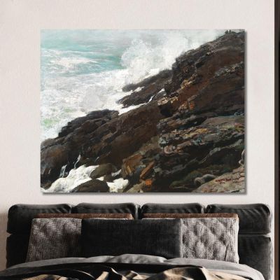 High Cliff Coast Of Maine Winslow Homer whm86 canvas print 