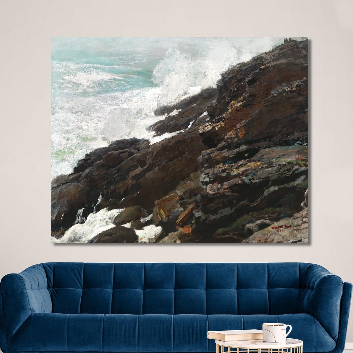 High Cliff Coast Of Maine Winslow Homer whm86 canvas print 