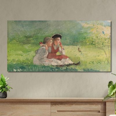 Listening To The Birds Winslow Homer whm104 canvas print 