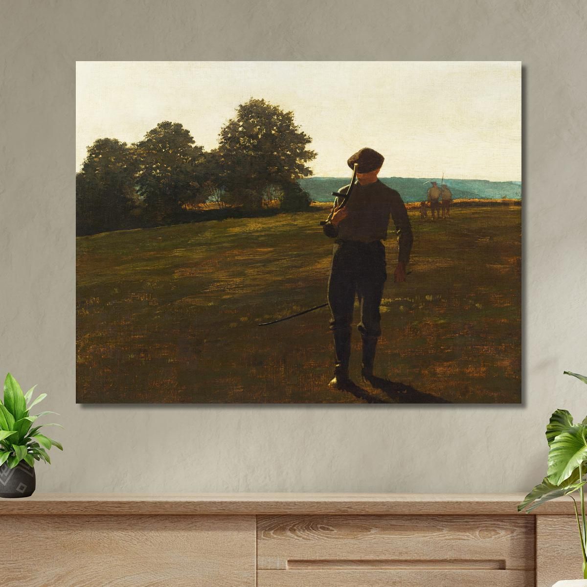 Man With A Scythe Winslow Homer whm107 canvas print 