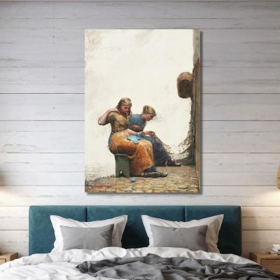 Mending The Nets Winslow Homer whm109 canvas print 