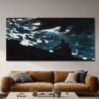 Moonlight On The Water Winslow Homer whm111 canvas print 
