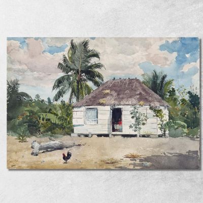 Native Hut At Nassau Winslow Homer whm115 canvas print 