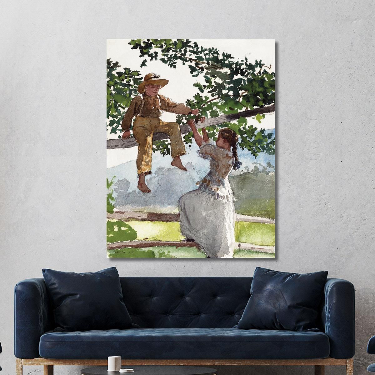 On The Fence Winslow Homer whm126 canvas print 