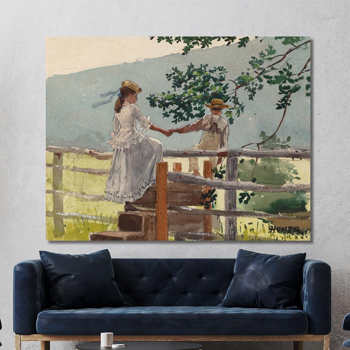 On The Stile Winslow Homer whm127 canvas print 