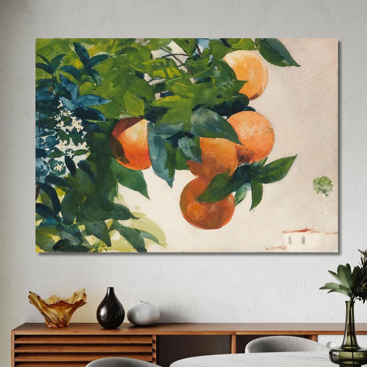 Oranges On A Branch Winslow Homer whm130 canvas print 