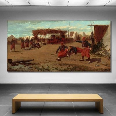 Pitching Quoits Winslow Homer whm136 canvas print 