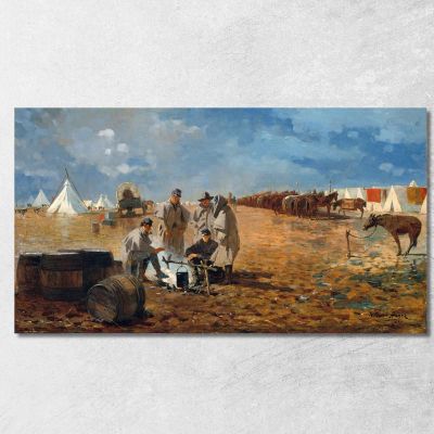 Rainy Day In Camp Winslow Homer whm142 canvas print 