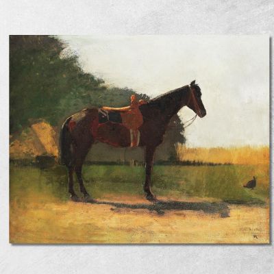 Saddle Horse In Farm Yard Winslow Homer whm150 canvas print 