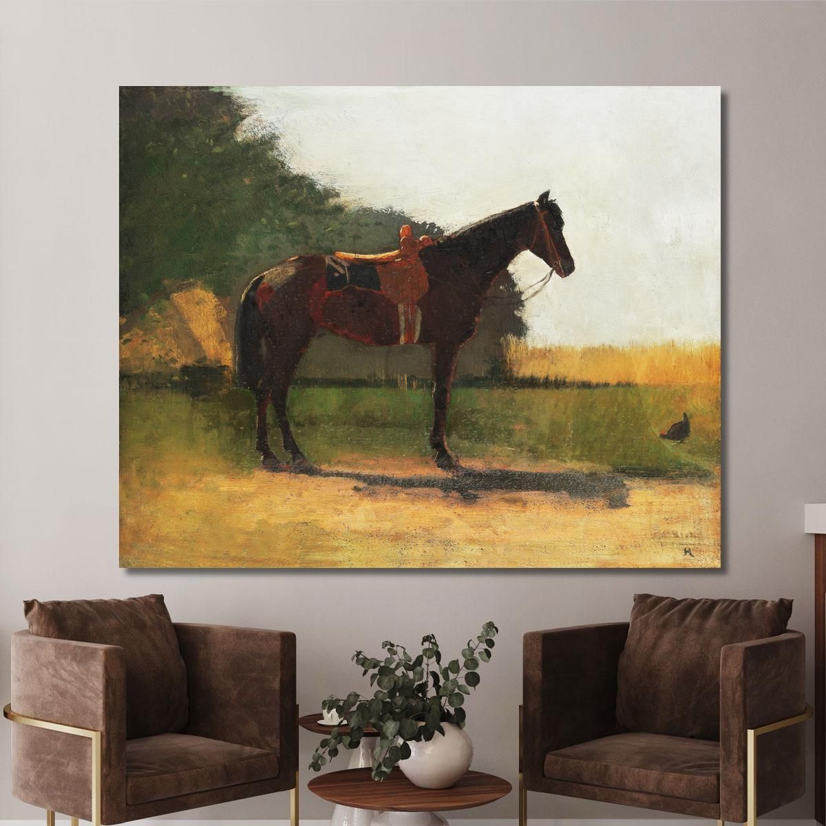 Saddle Horse In Farm Yard Winslow Homer whm150 canvas print 