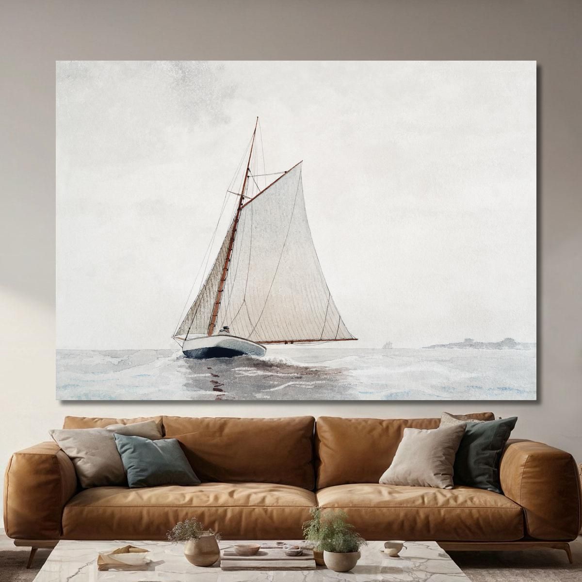 Sailing Off Gloucester Winslow Homer whm152 canvas print 