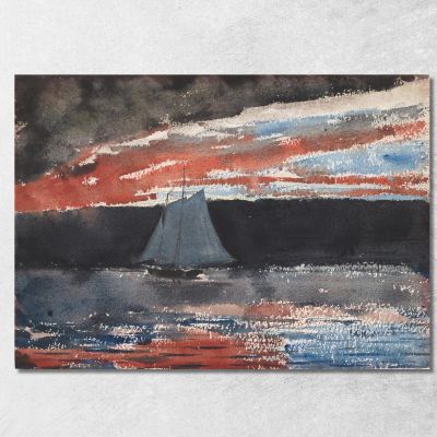 Schooner At Sunset Winslow Homer whm159 canvas print 