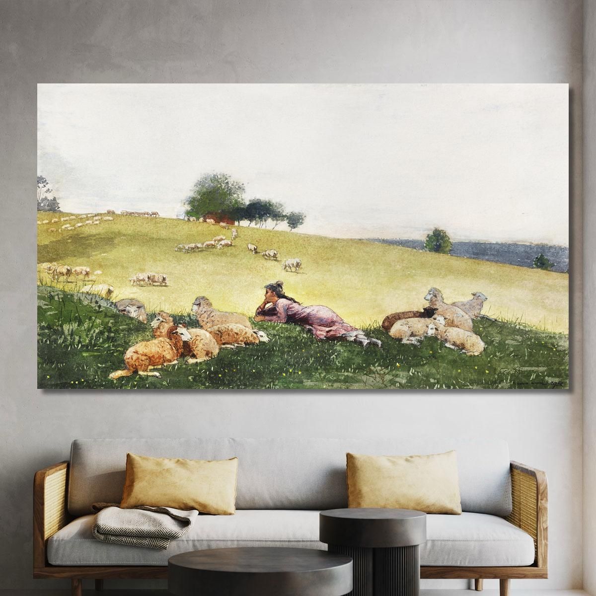 Shepherdess Of Houghton Farm Winslow Homer whm163 canvas print 