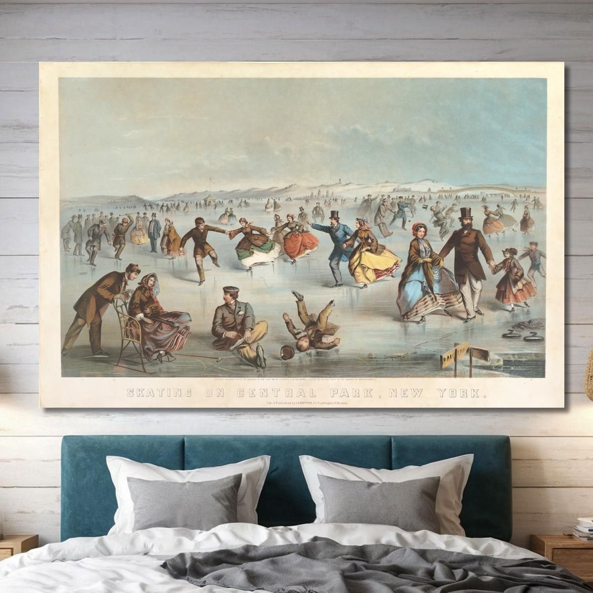 Skating In Central Park New York Winslow Homer whm166 canvas print 