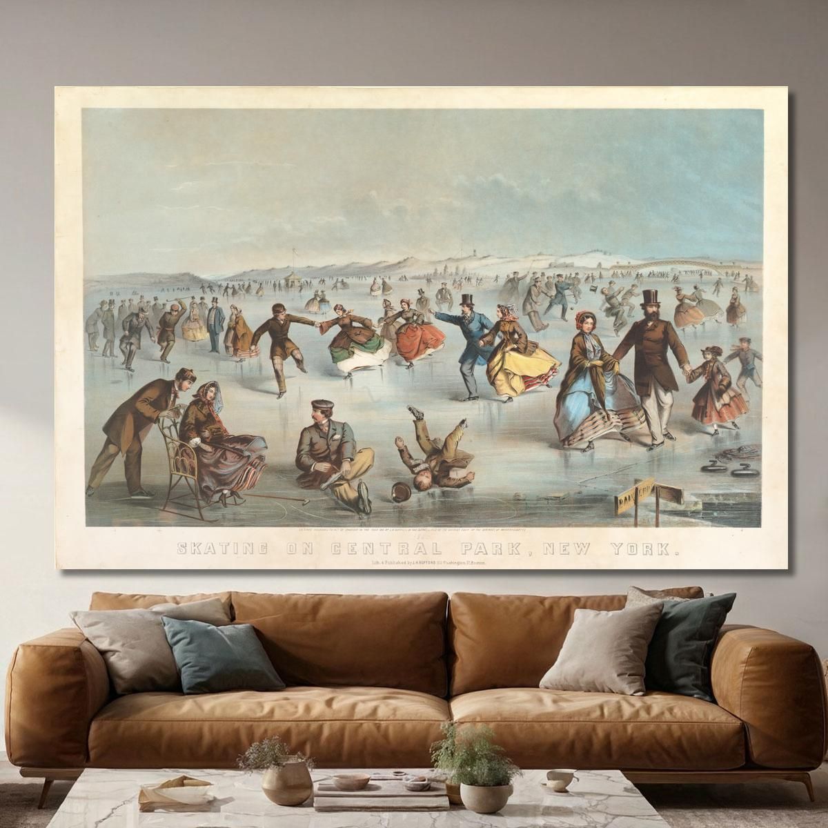 Skating In Central Park New York Winslow Homer whm166 canvas print 