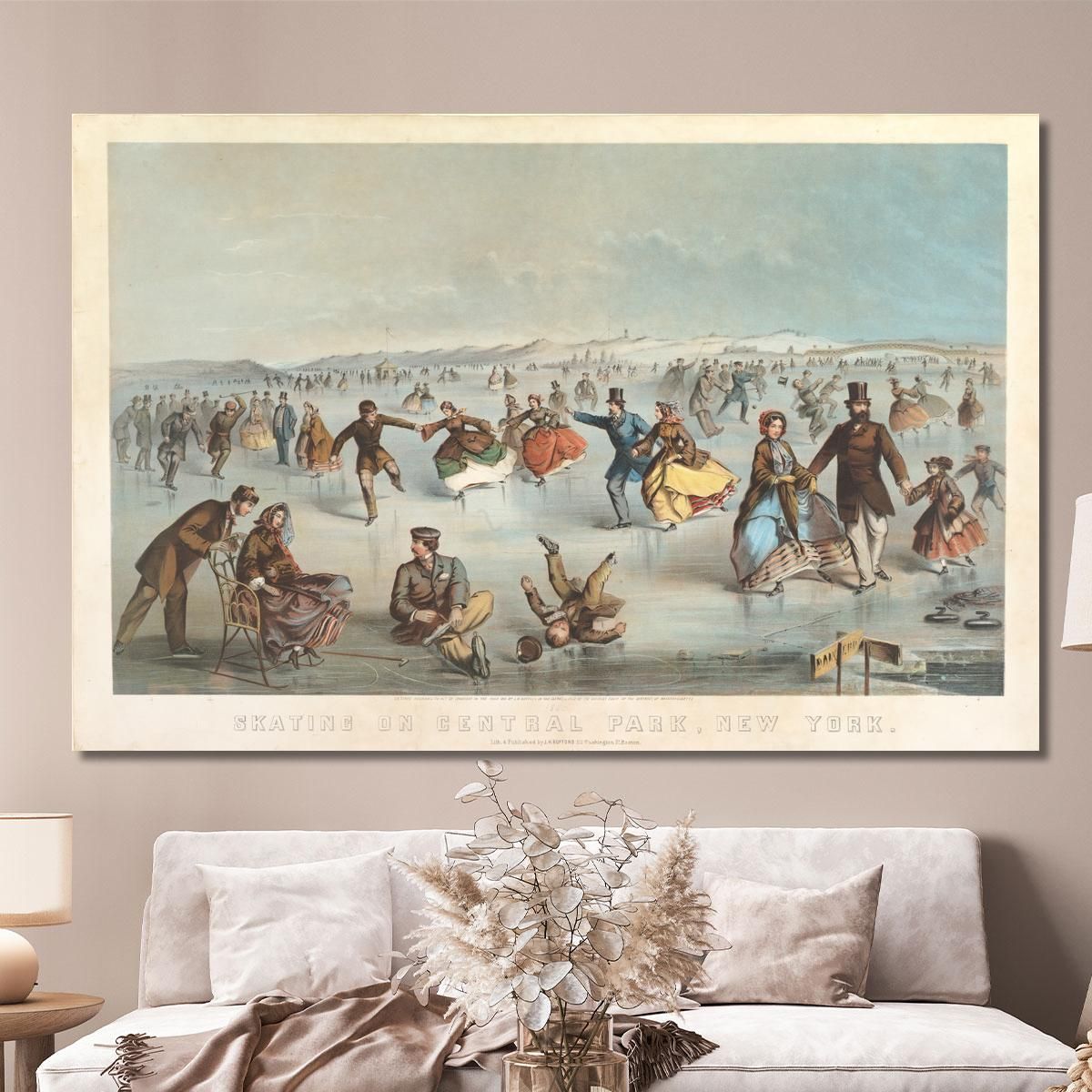 Skating In Central Park New York Winslow Homer whm166 canvas print 