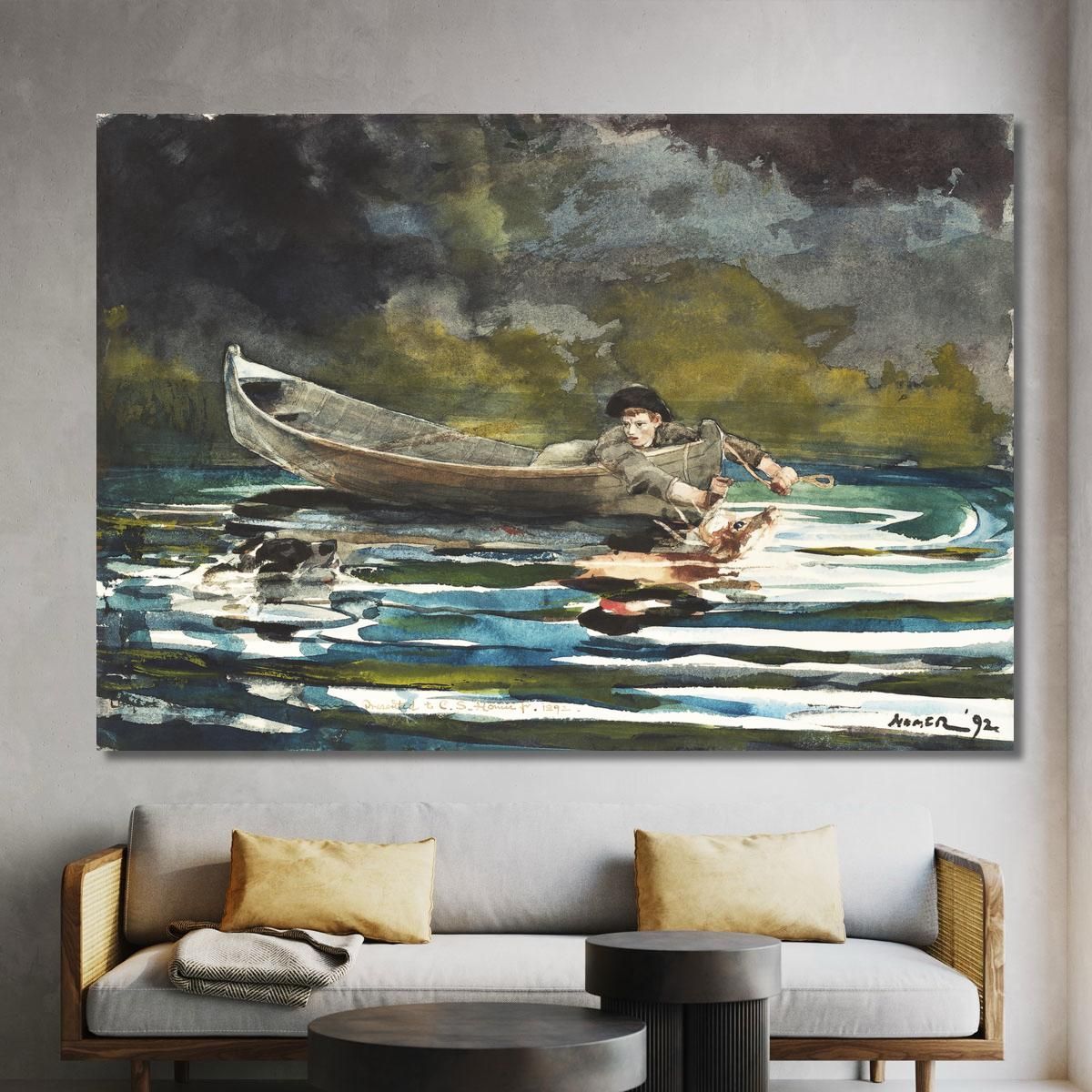 Sketch For Hound And Hunter Winslow Homer whm167 canvas print 