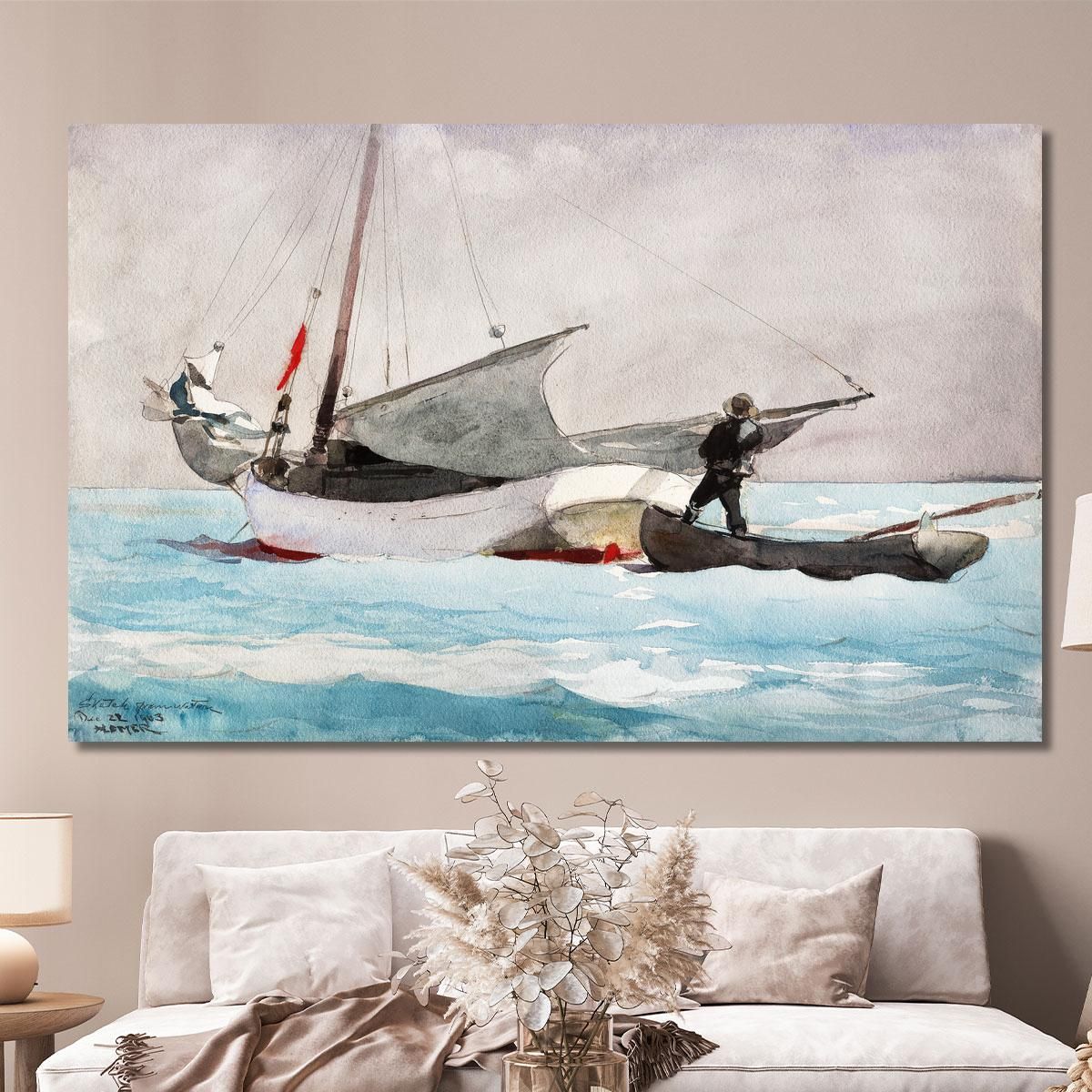 Stowing Sail Winslow Homer whm178 canvas print 