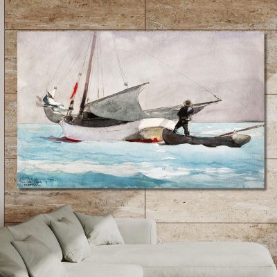 Stowing Sail Winslow Homer whm178 canvas print 