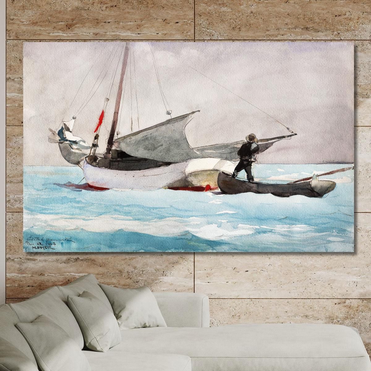 Stowing Sail Winslow Homer whm178 canvas print 