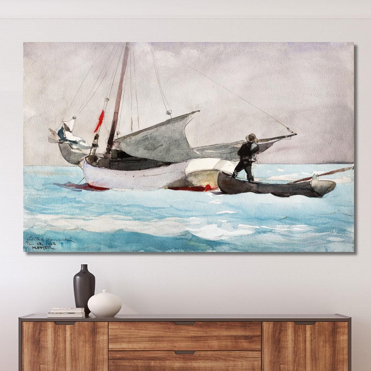 Stowing Sail Winslow Homer whm178 canvas print 