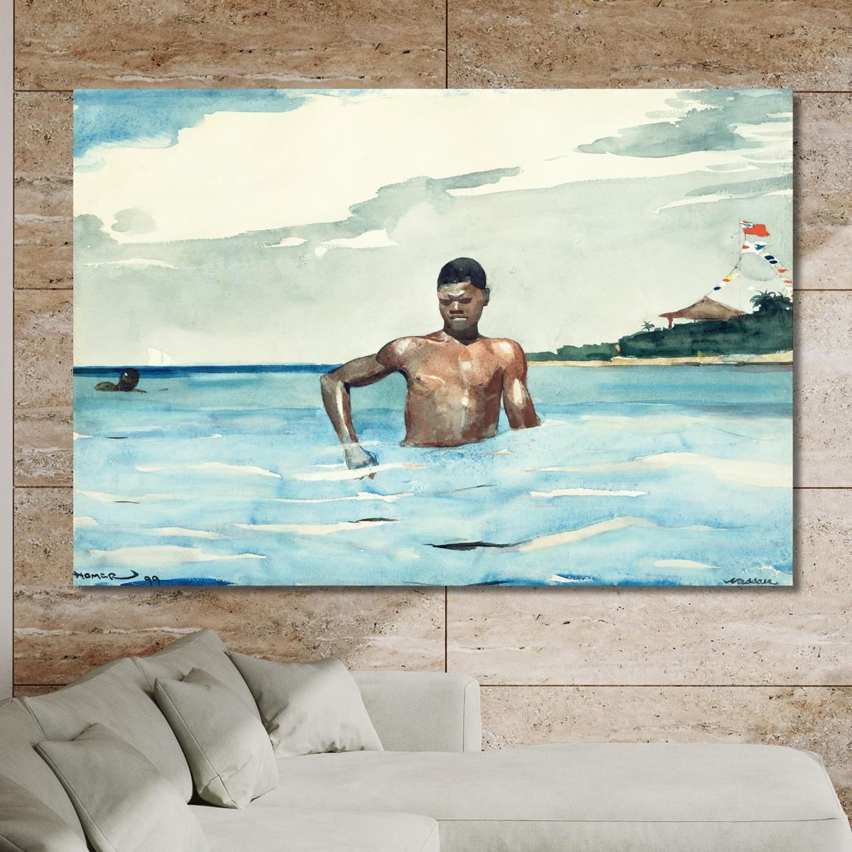 The Bather Winslow Homer whm193 canvas print 