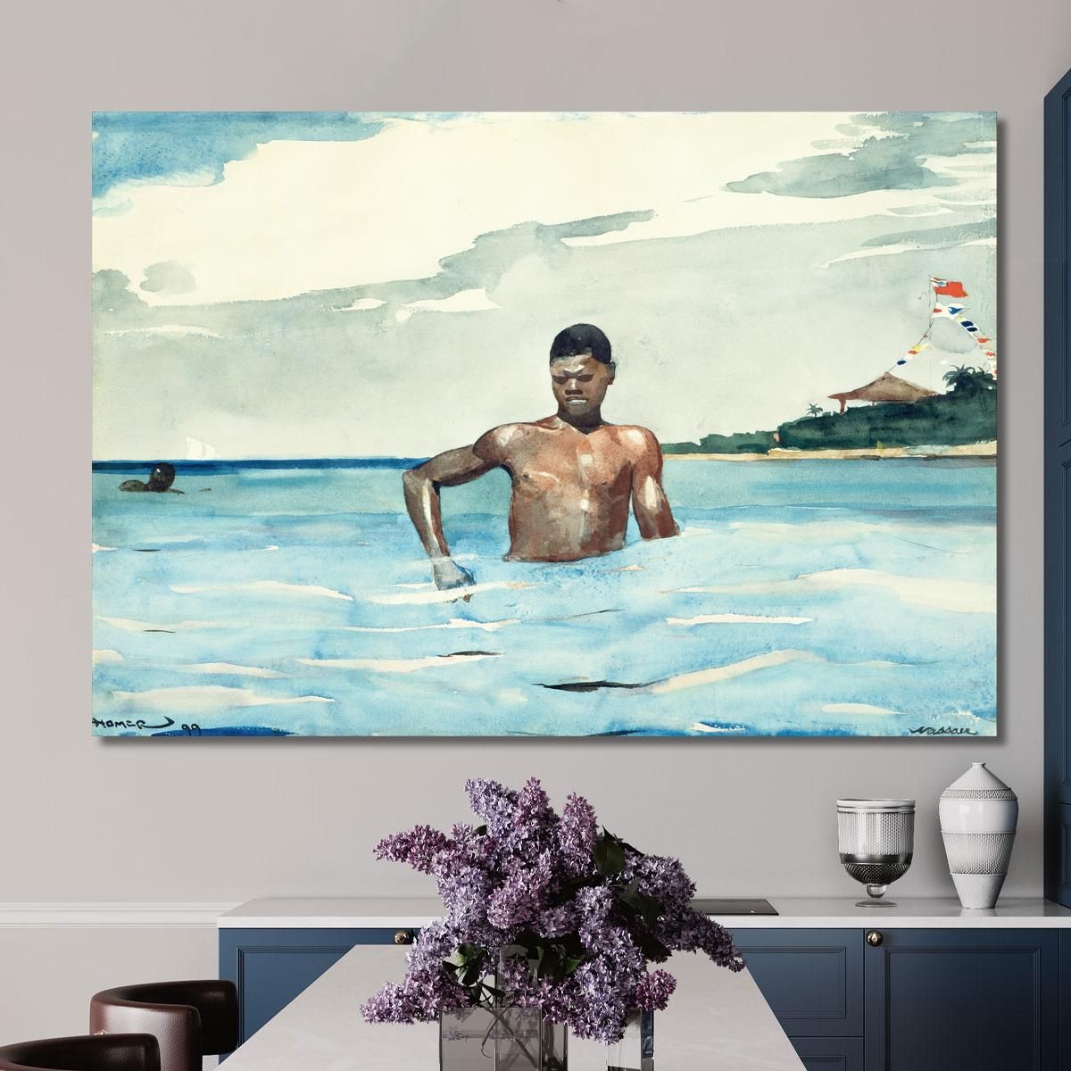 The Bather Winslow Homer whm193 canvas print 