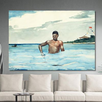 The Bather Winslow Homer whm193 canvas print 