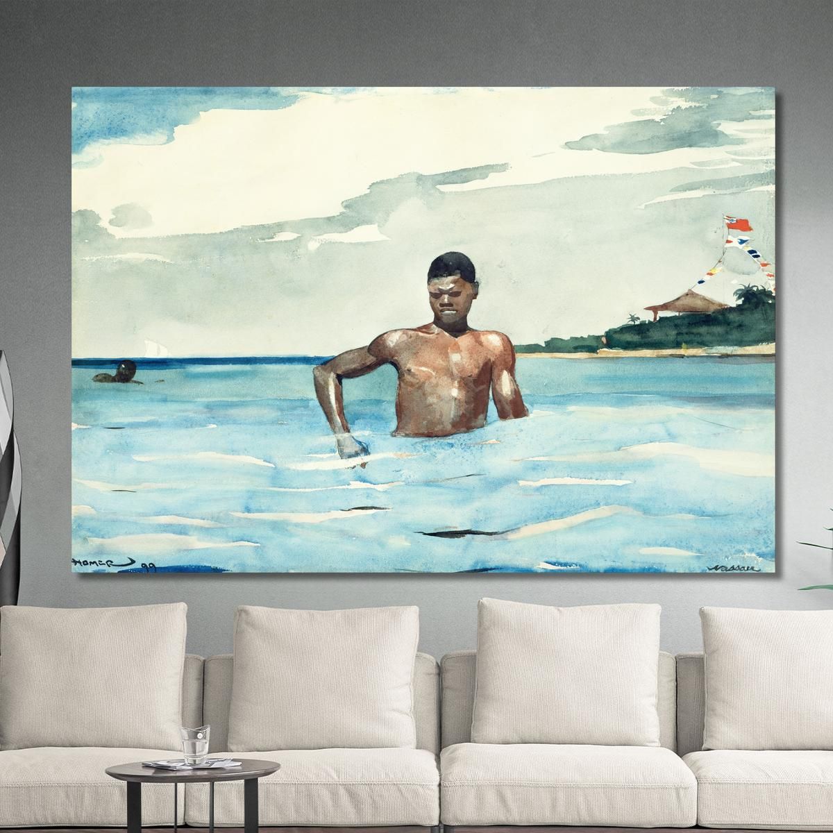 The Bather Winslow Homer whm193 canvas print 